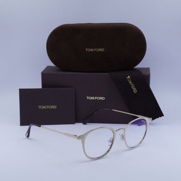Final Price! Tom Ford FT5528-B 029 Gold Eyeglasses 49mm